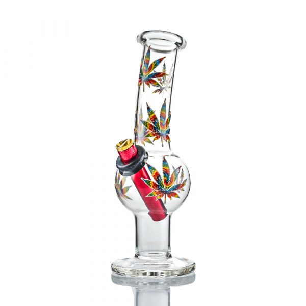 Glow In The Dark Rainbow Leaf Bong 23cm