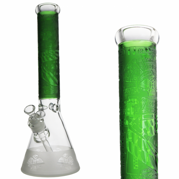 Egyptian Engraved Pharaohs 7mm Thick Beaker Bong 35 cm